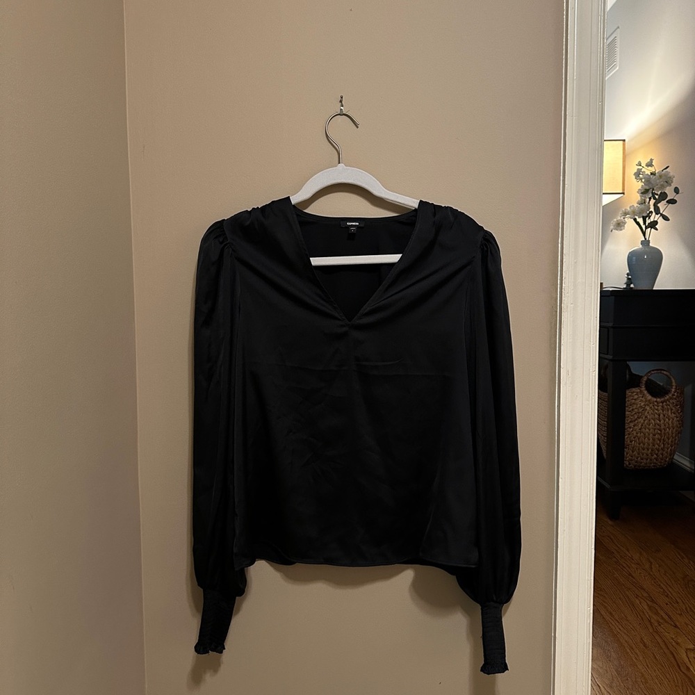 Satin Black Women's Top